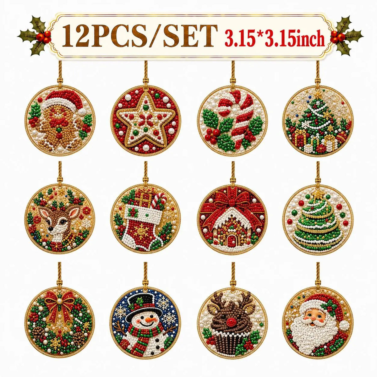 🎄Christmas DIY Rhinestone Art Ornament Kit (6PCS) – Holiday Craft Set🎅