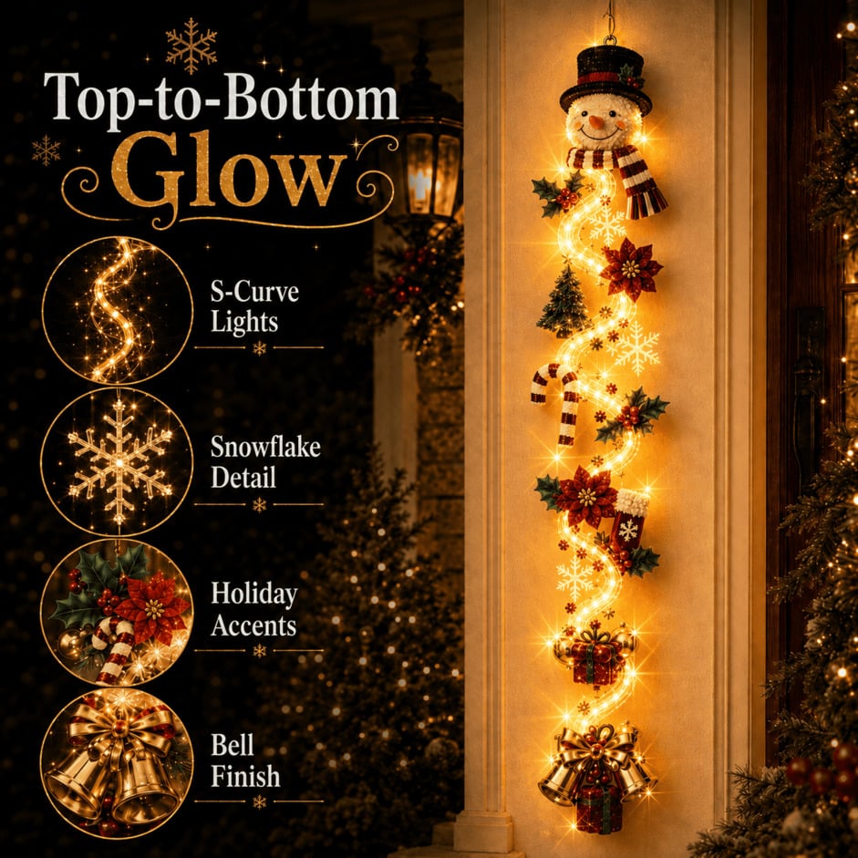 ⏳ Last Day 49% OFF – 🎄Insideefy™ Glowing Christmas Door Hanger