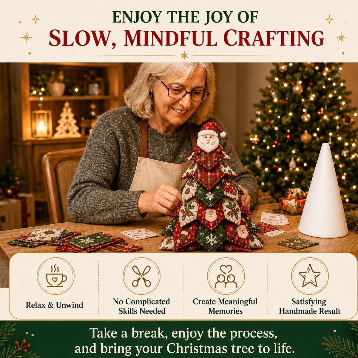 🎄Beginner-Friendly DIY Quilted Christmas Tree Kit | Complete Kit with All Tools & Step-by-Step Guide Included 💕