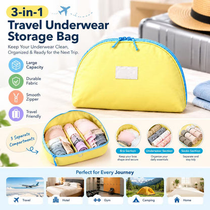 3-in-1 Travel Underwear Storage Bag