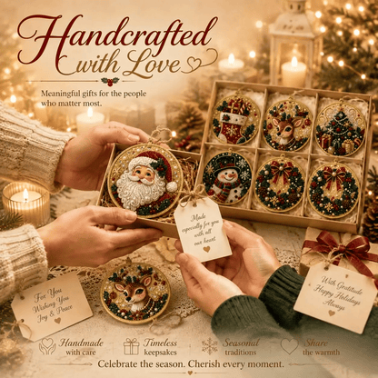 🎄Christmas DIY Rhinestone Art Ornament Kit (6PCS) – Holiday Craft Set🎅