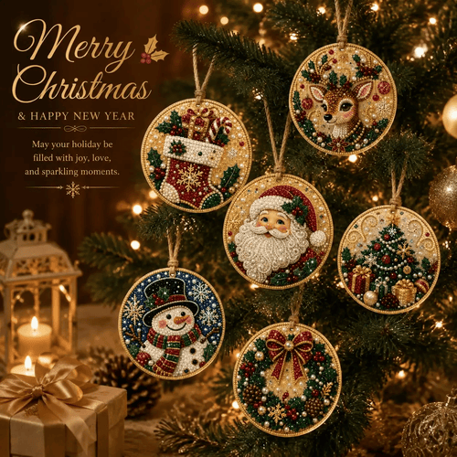 🎄Christmas DIY Rhinestone Art Ornament Kit (6PCS) – Holiday Craft Set🎅
