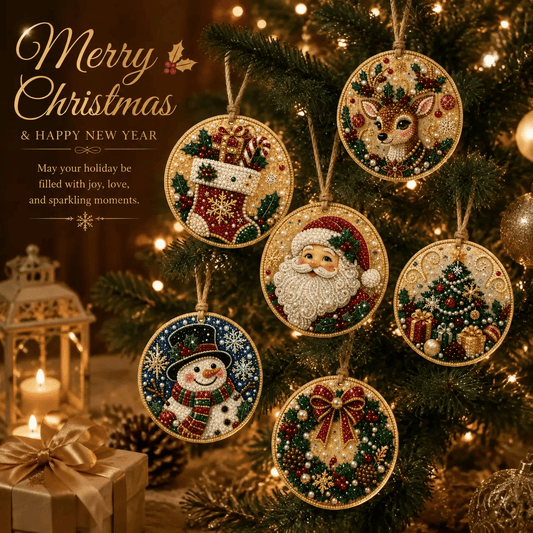 🎄Christmas DIY Rhinestone Art Ornament Kit (6PCS) – Holiday Craft Set🎅
