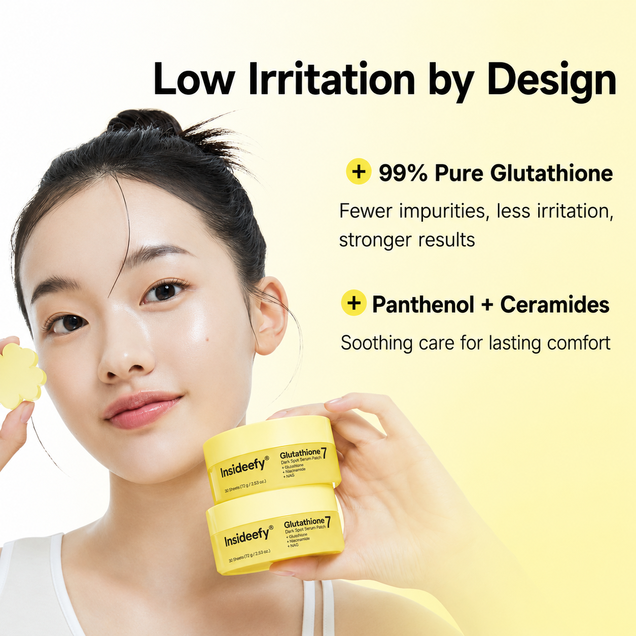 Insideefy Glutathione 7 Dark Spot Serum Patch, Gel Dark Spot Patches for Face, Uneven Skin Tone & Radiance Booster