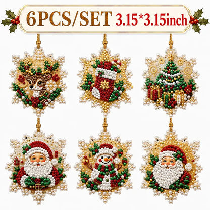 🎄Christmas DIY Rhinestone Art Ornament Kit (6PCS) – Holiday Craft Set🎅