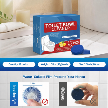 Automatic Toilet Tank Cleaner Tablets,Deodorizing & Descaling, Powerful Cleaning, Slow-Release Against Tough Stains 12 Pack