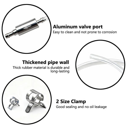 Brake Bleeder Kit,Brake Fluid Bleeder Kit Includes 2PCS Brake Bleeder Hose,One Way Check Valve,Universal Break Bleeder Kit Car Accessories for Car Motorbike Bike