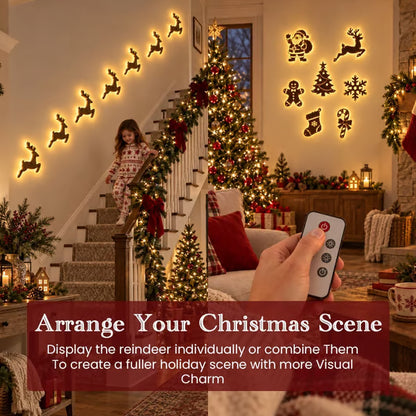Light up Reindeer Wall Decorations - Festive Christmas Lighting