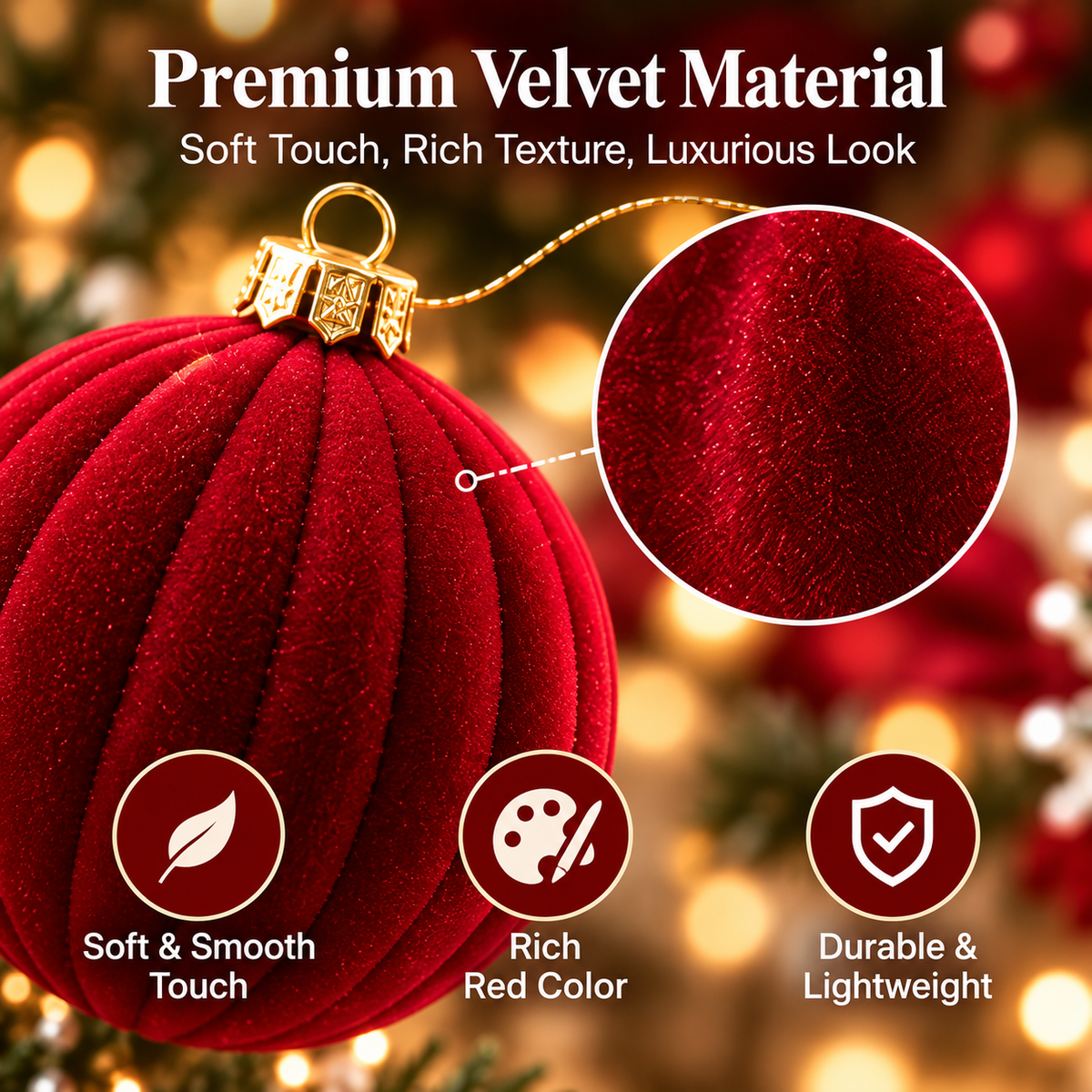 12Pcs Burgundy Velvet Christmas Balls Xmas Tree Decor Set Hanging Ornaments Display Christmas Decorations For Home 2026