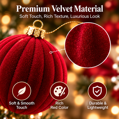 12Pcs Burgundy Velvet Christmas Balls Xmas Tree Decor Set Hanging Ornaments Display Christmas Decorations For Home 2026