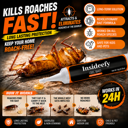 💥2026 Upgraded Formula] Professional Cockroach Gel Bait – Eliminates Entire Nest