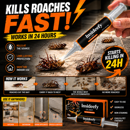 💥2026 Upgraded Formula] Professional Cockroach Gel Bait – Eliminates Entire Nest