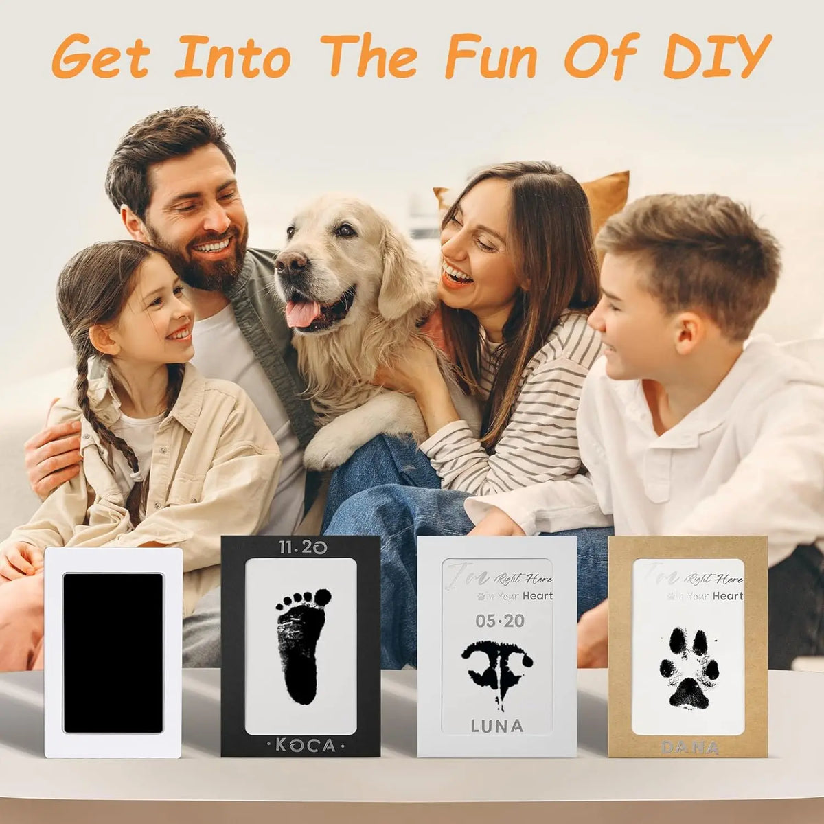 DIY Pet Paw Print Keepsake Frame Kit – Paw Impression & Photo Display