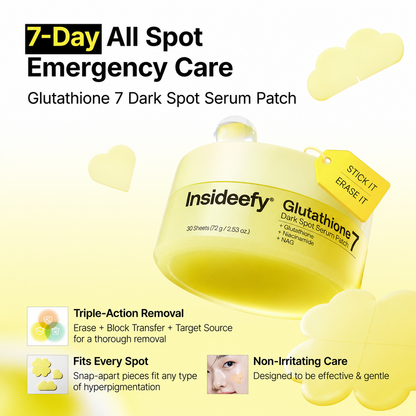 Insideefy Glutathione 7 Dark Spot Serum Patch, Gel Dark Spot Patches for Face, Uneven Skin Tone & Radiance Booster