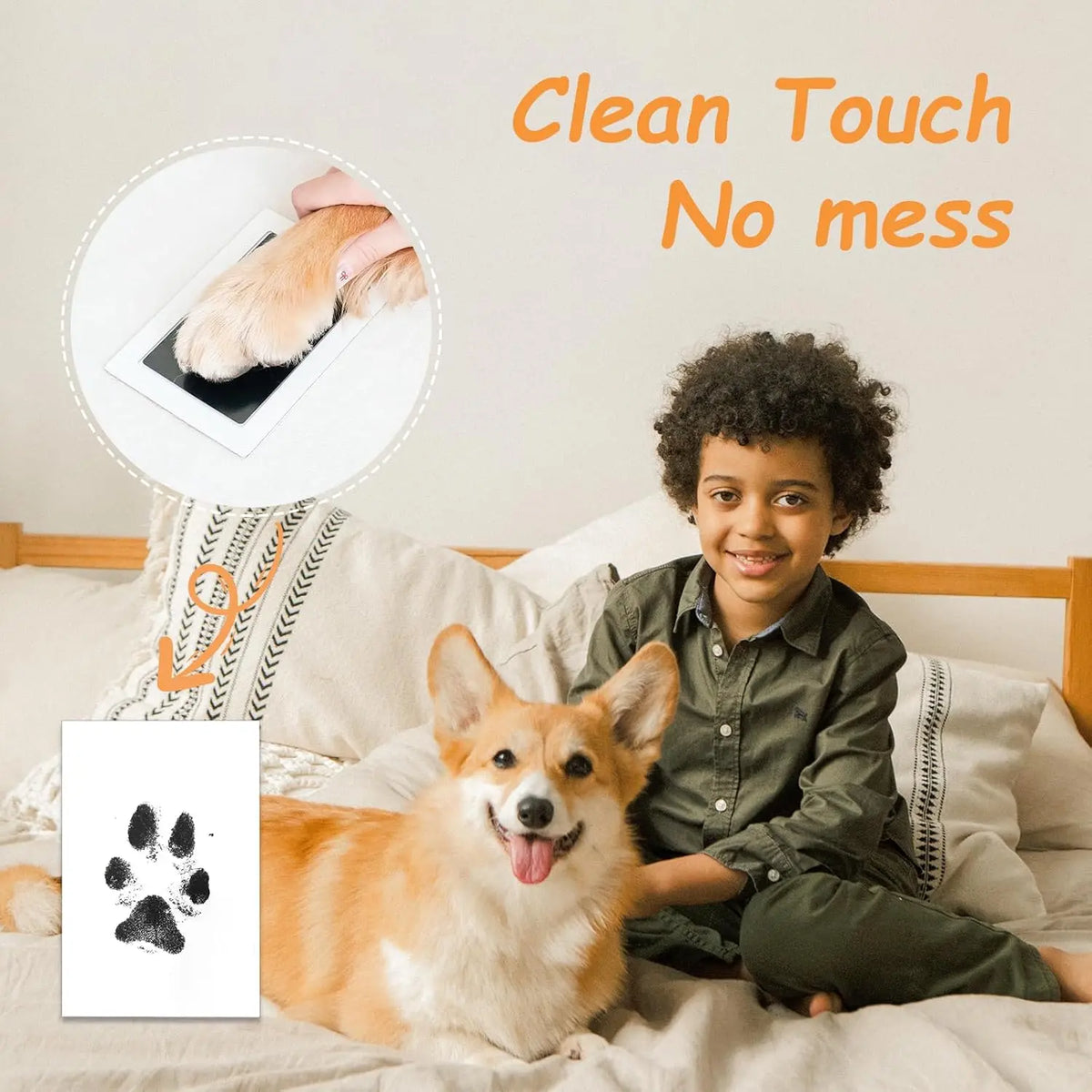 DIY Pet Paw Print Keepsake Frame Kit – Paw Impression & Photo Display