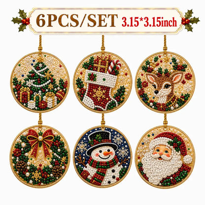 🎄Christmas DIY Rhinestone Art Ornament Kit (6PCS) – Holiday Craft Set🎅