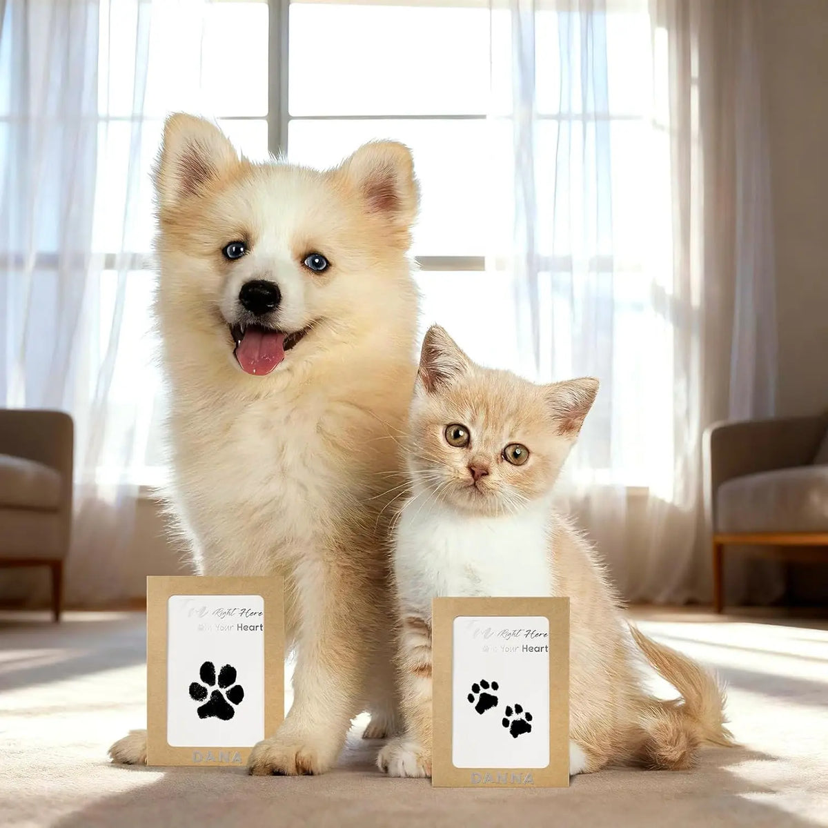 DIY Pet Paw Print Keepsake Frame Kit – Paw Impression & Photo Display