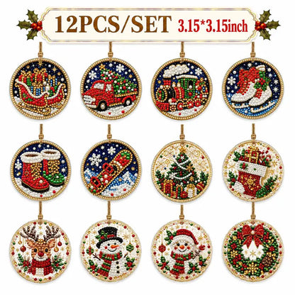 🎄Christmas DIY Rhinestone Art Ornament Kit (6PCS) – Holiday Craft Set🎅